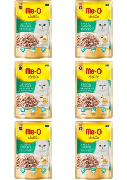 Delite Pouch Tavuklu ve Ton Balıklı Kedi Konservesi 70GR - 6 Adet