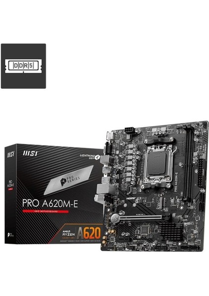 Msı Pro A620M-E 6400MHZ(OC) M.2 HDMI VGA Matx Am5