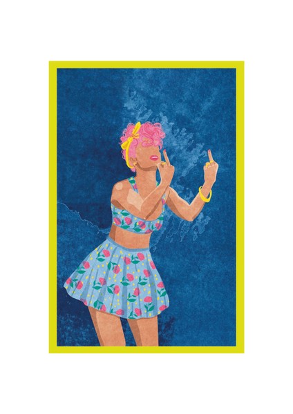 Not Your Girl – Güçlü Kadın İllüstrasyonlu Kartpostal & Hediye Not Kartı | Sanatsal Tasarım | 10x15 cm