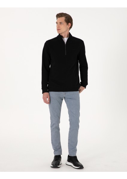 Erkek Siyah Regular Fit Basic Sweatshirt 50314044-VR046 fırsatları