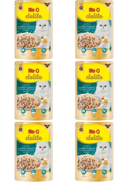 Delite Pouch Senior Ton Balıklı Yaşlı Kedi Konservesi 70GR - 6 Adet