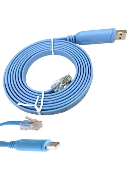 Powermaster PM-25874 USB FT232RL Chip To RJ45 Ethernet Kablo 1.5 Metre Internet Girişli USB Çıkışlı Kablo