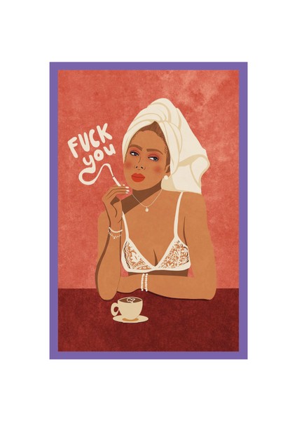 Thinking of You – Seni Düşünüyorum | Sevgiliye Özel Illustration Dekoratif Kartpostal & Hediye Not Kartı 10x15 cm