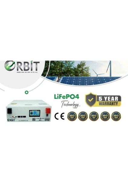48 V 100 Ah Lityum Demir Fosfat Metal Kasa (Lifepo4) Akü-Ekranlı
