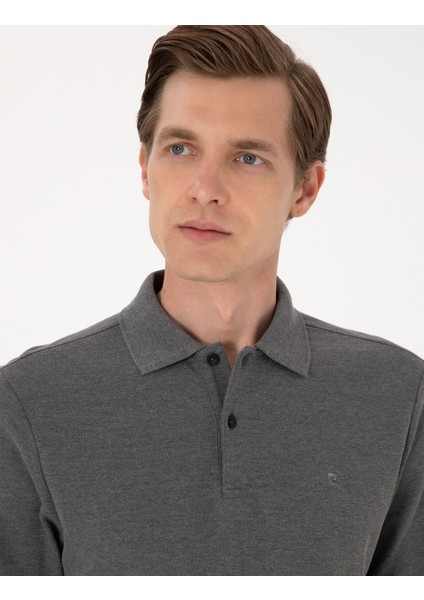 Erkek Antrasit Melanj Slim Fit Basic Sweatshirt 50314048-VR081 fiyatları