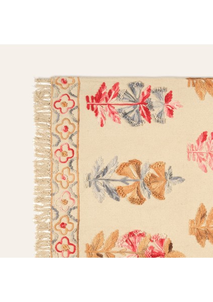 Palrı Nakışlı Pamuk Pamuk Kilim 120X180 cm Krem modelleri