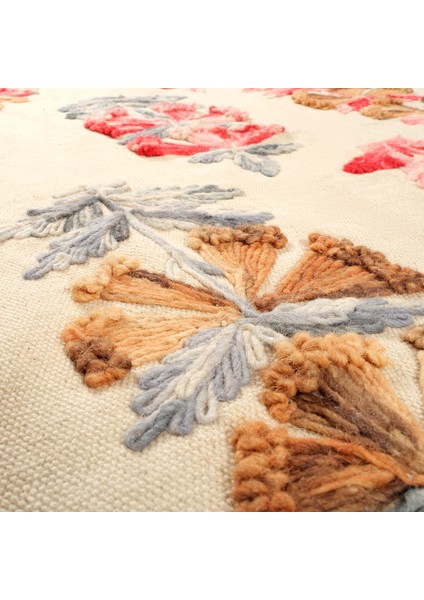Palrı Nakışlı Pamuk Pamuk Kilim 120X180 cm Krem fırsatları