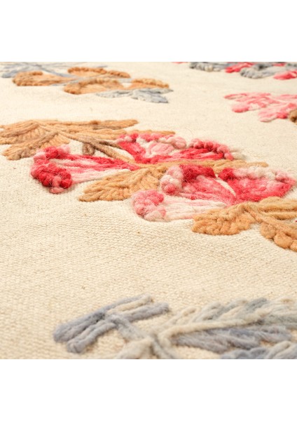 Palrı Nakışlı Pamuk Pamuk Kilim 120X180 cm Krem indirimleri