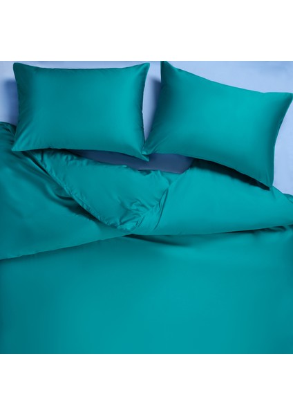 Solıd 300 Tc Çift Kişilik Pamuk Saten %100 Pamuk Saten Nevresim Seti 200X220 cm Koyu Yeşil fırsatları