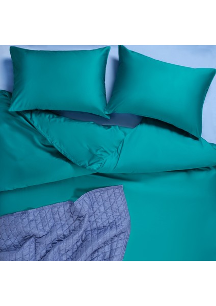 Solıd 300 Tc Çift Kişilik Pamuk Saten %100 Pamuk Saten Nevresim Seti 200X220 cm Koyu Yeşil indirimleri
