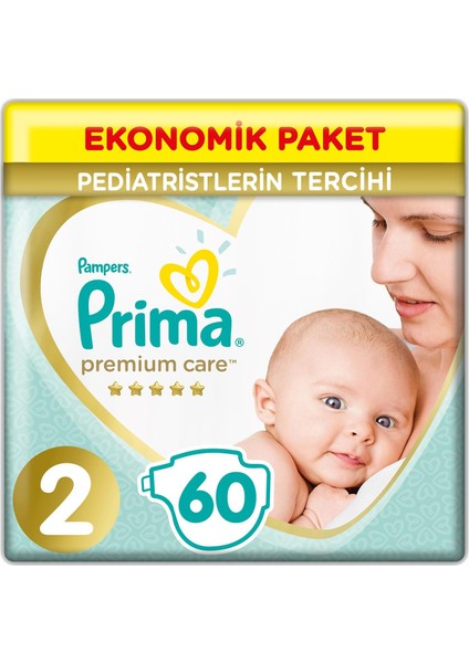 Prima Premium Care Bebek Bezi Eko Paket 2 Beden 60 Adet