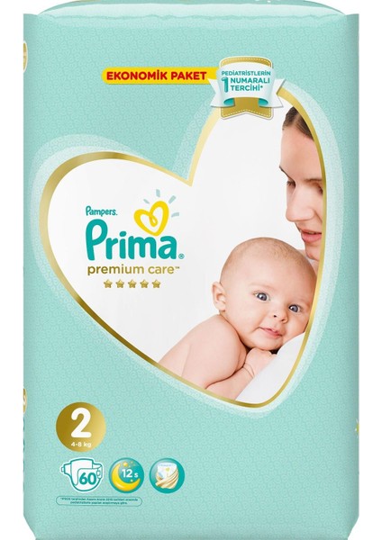 Prima Premium Care Bebek Bezi Eko Paket 2 Beden 60 Adet
