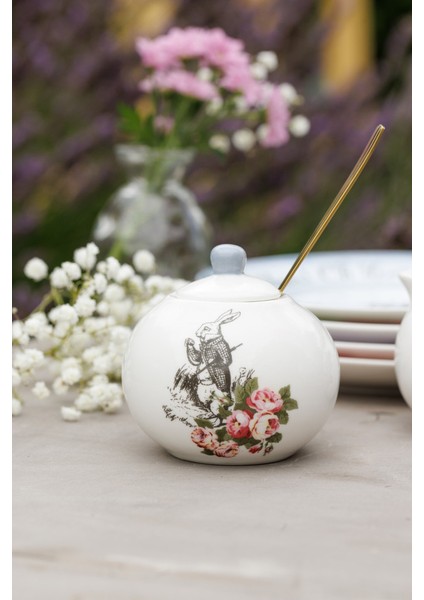 x V&a Alice In Wonderland Fine China Porselen 200ML Krema ve Şekerlik Seti