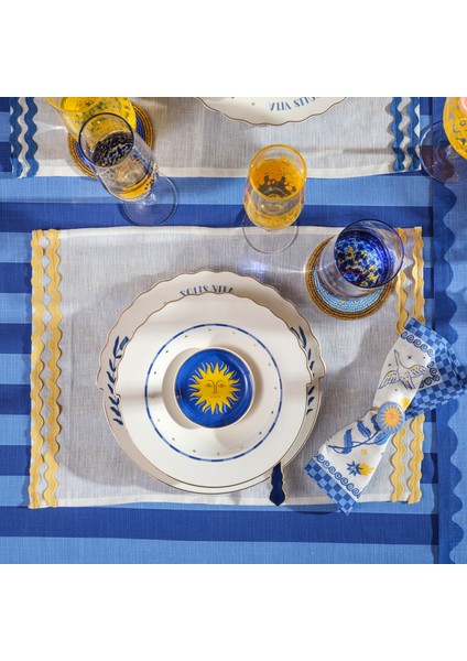 Nilüfer Su Taşı Nakışlı Keten Amerikan Servis 35X50 cm Sarı fiyatları