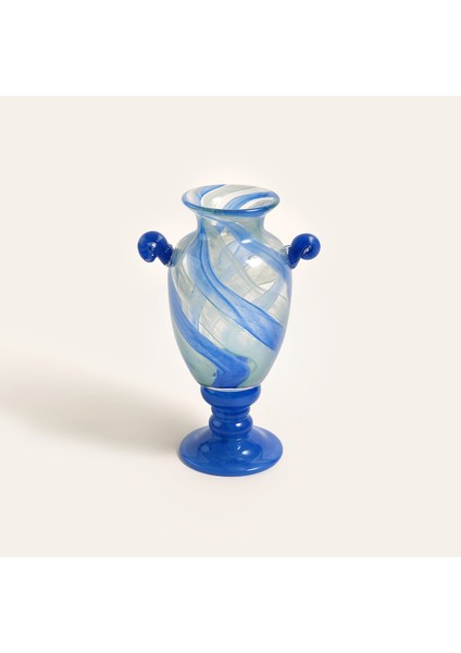 Baıta Cam Vazo 23X15X33 cm Mavi