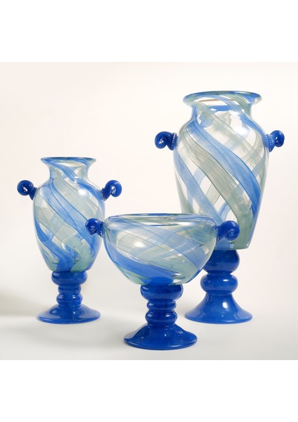 Baıta Cam Vazo 23X15X33 cm Mavi