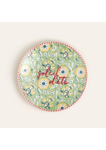 Luohu Porselen Pasta Tabağı 20X20X2 cm Renkli