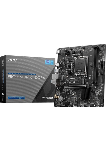 MB Pro H610M-S Ddr4 Soket 1700 Ddr4 3200(OC) HDMI M.2 Usb3.2 1x 1g Lan Matx