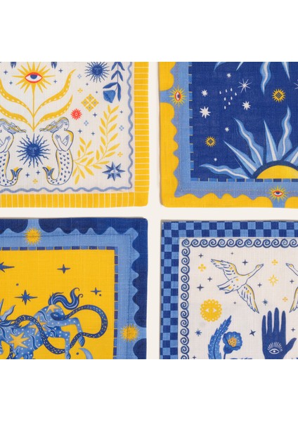 Nilüfer Dijital Baskılı Pamuk Peçete 25X25 cm Renkli indirimleri
