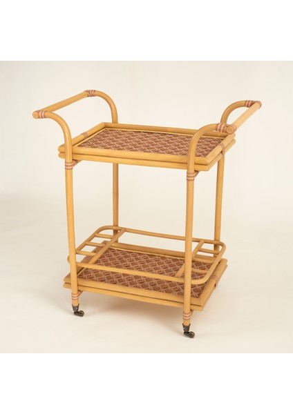Java Rattan - Synthetıc Servis Arabası 78X46X85 cm Turuncu