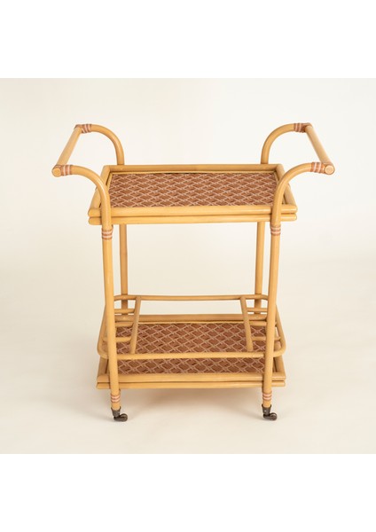 Java Rattan - Synthetıc Servis Arabası 78X46X85 cm Turuncu