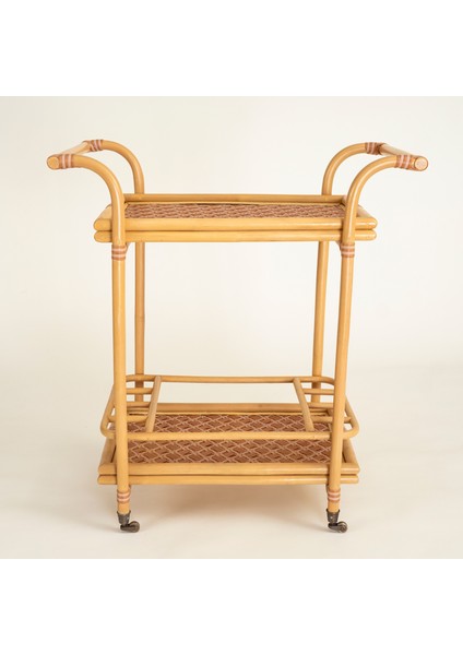 Java Rattan - Synthetıc Servis Arabası 78X46X85 cm Turuncu