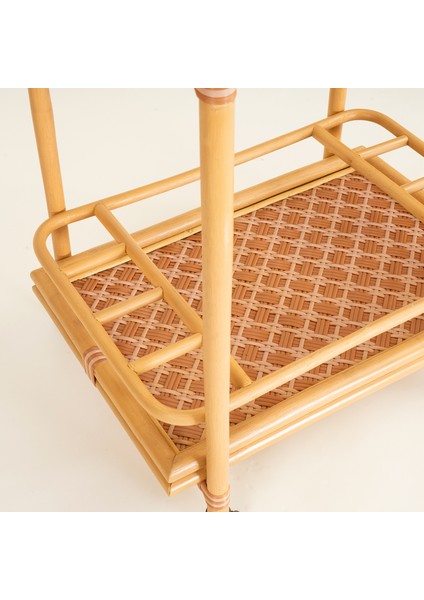 Java Rattan - Synthetıc Servis Arabası 78X46X85 cm Turuncu