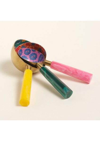 Rampur Çelik - Reçine Ölçü Kaşık Seti 4X16X3 cm Renkli