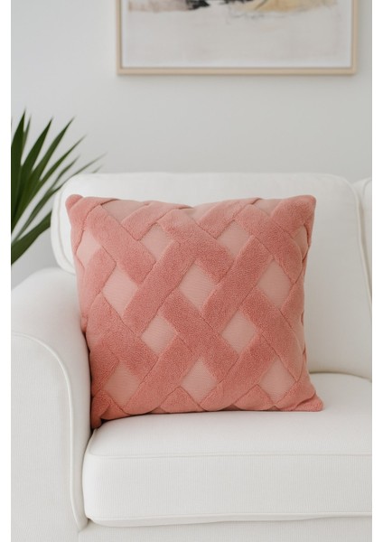 1 Adet Pembe Çizgili Pofuduk Kırılent Kılıfı 42X42 cm