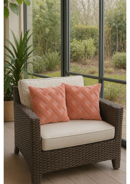 1 Adet Pembe Çizgili Pofuduk Kırılent Kılıfı 42X42 cm fiyatları