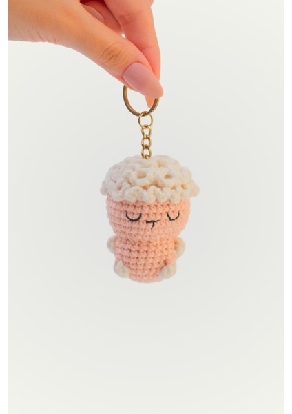 Amigurumi Anahtarlık El Yapımı Anahtarlık Kuzu Figürlü Anahtarlık Doğal Çanta Süsü