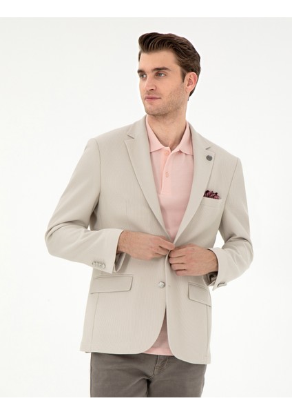 Erkek Bej Slim Fit Ceket 50303389-VR011
