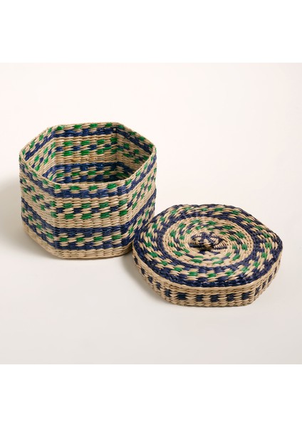 Tam Dao Deniz Çayırı Dekoratif Kutu 22X13 cm Lacıvert - Yeşil modelleri
