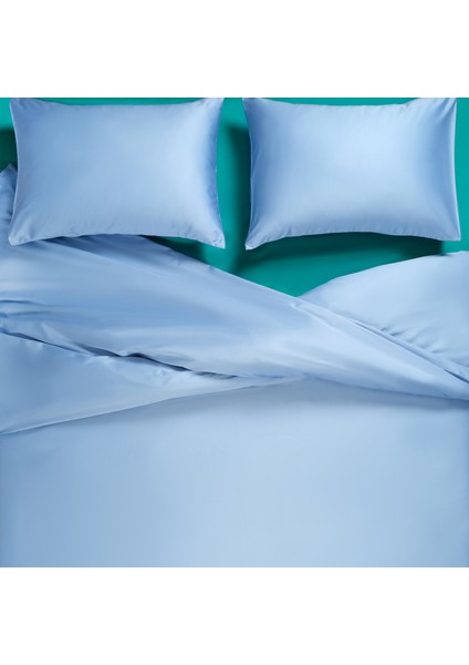Solıd 300 Tc Çift Kişilik Pamuk Saten %100 Pamuk Saten Nevresim Seti 200X220 cm Mavi fiyatları