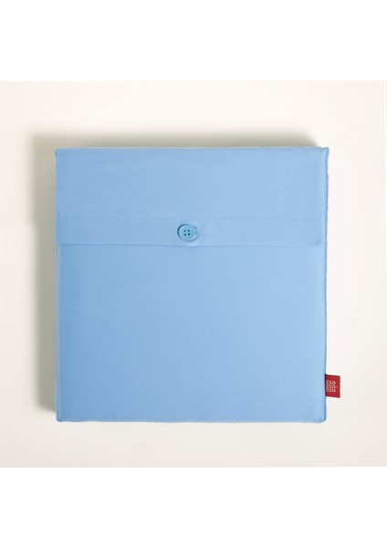 Solıd 300 Tc Çift Kişilik Pamuk Saten %100 Pamuk Saten Nevresim Seti 200X220 cm Mavi