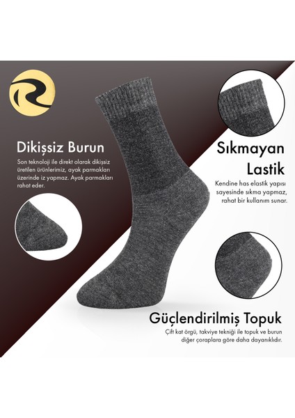 Pamuklu Dıyabetik Kadın Düz Çorap Premium 5'li