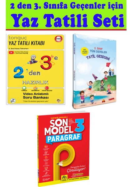 2 Den 3 E Hazırlık Kitabı + Odtü 2. Sınıf Tatil Gezegeni + 3. Sınıf Paragraf Soru Bankası