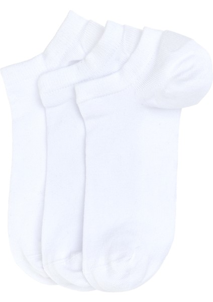 Erkek Erkek Bambu Karışımlı 3'lü Paket Beyaz Patik Basic Çorap 50308479-600