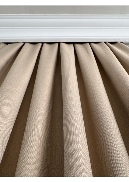 Bej Keten Fon Perde Sık Pile fiyatları