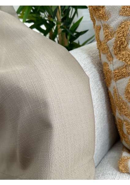 Bej Keten Fon Perde Sık Pile fırsatları