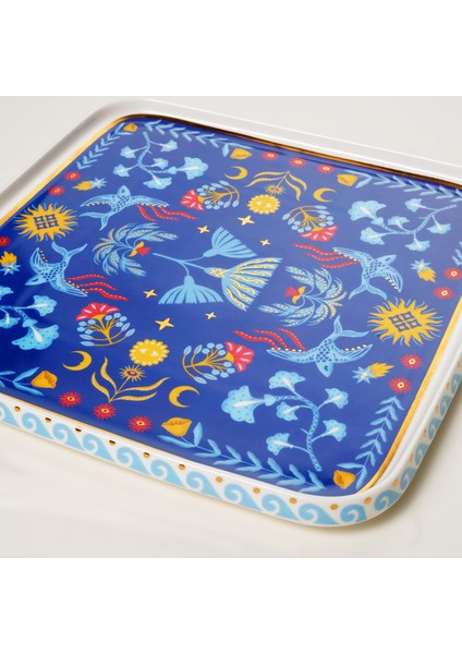 Shekou Porselen Dekoratif Obje 28X28X3 cm Renkli