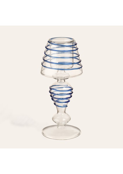 Henan Borosilikat Cam Mumluk 20 cm Mavi