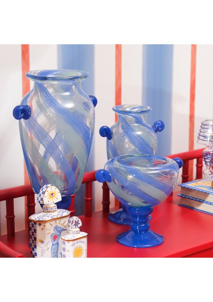 Baıta Cam Vazo 27X20X23 cm Mavi fırsatları