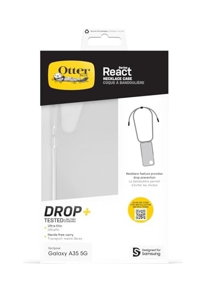 React Necklace Kılıf, Samsung Galaxy A35 5g Için, Ultra Ince, Koruyucu Kılıf, Ayarlanabilir ve Çıkarılabilir Cep Telefonu Zincirli, Askeri Standartlara Göre Test Edilmiştir, Şeffaf