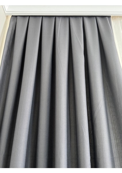 Gri Keten Fon Perde Sık Pile fiyatları