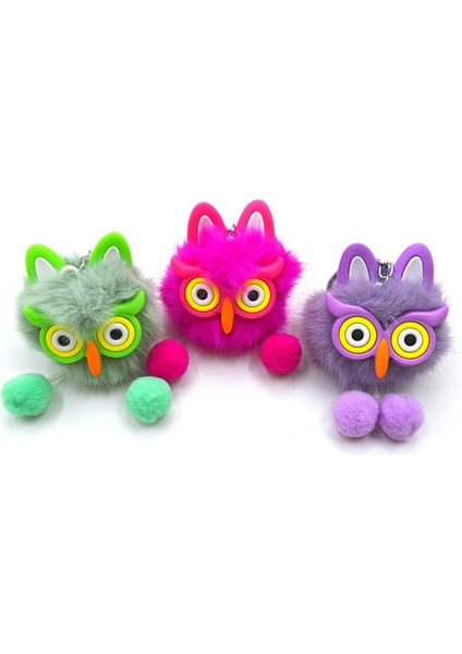 Peluş Ponpon Anahtarlık Baykuş ve Lemur Figürlü (2410124) (1 Adet) modelleri