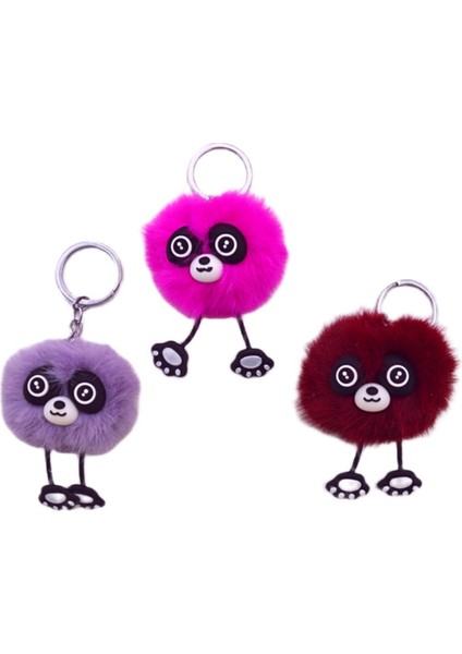 Peluş Ponpon Anahtarlık Baykuş ve Lemur Figürlü (2410124) (1 Adet) fırsatları