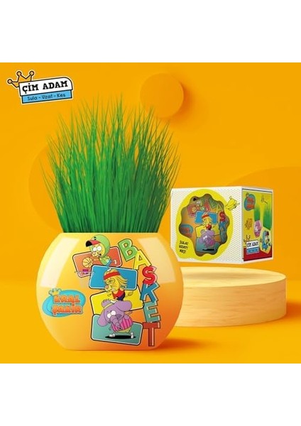 Kral Şakir Temalı Çim Adam 6'lı Set - Çocuklar Için Eğitici ve Eğlenceli Bitki Yetiştirme Kiti