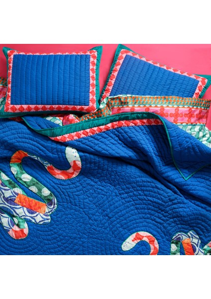 Uttar Kapitoneli 300 Tc Kıng Sıze Pamuk Saten Yatak Örtüsü Seti 260X280 cm Koyu Mavi