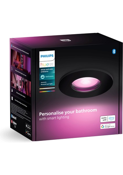 Hue Xamento Siyah Sıva Üstü Rgb Akıllı LED Spot IP44 400 Lumen GU10 Spot Dahildir indirimleri